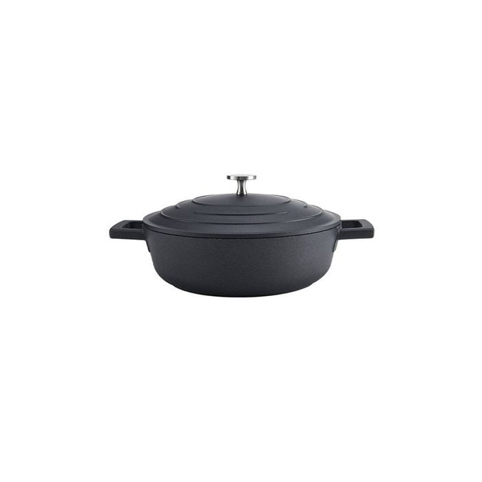 Mastercraft Shallow Casserole Dish Cast Aluminium 32cm Black