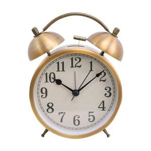 Lvd Cooper Metal Analogue Alarm Clock Bedroom Decor 16cm Black/white/gold