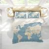 3D Blue World Map Quilt Cover Set Bedding Set Pillowcases 72