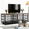 Advwin Dog Crate Furniture Heavy Duty Pet Crate TV Unit Cabinet