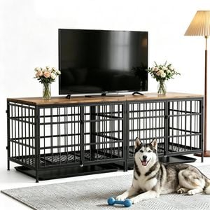 Advwin Dog Crate Furniture Heavy Duty Pet Crate TV Unit Cabinet
