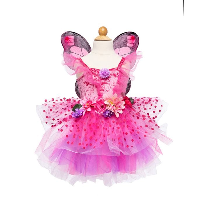 Great Pretenders Size 3-4 Fairy Blooms Deluxe Dress w/ Wings Pink Kids 3y+