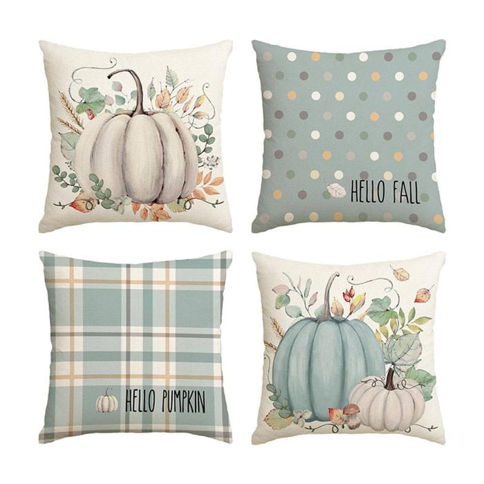 Catzon 4 Pcs Linen Throw Pillow Covers Autumn for Home