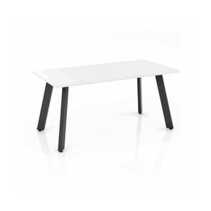 Olg Flare Table 4 Leg Black Frame White Top L1500mm X W750mm