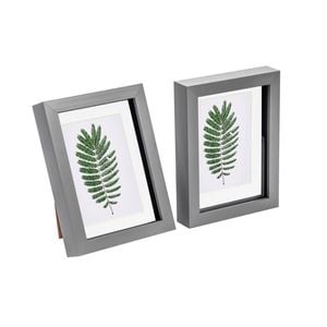 Nicola Spring Acrylic 3d Box Photo Frames With 4" X 6" Mounts - 5" X 7"  - Grey - Pack Of 2