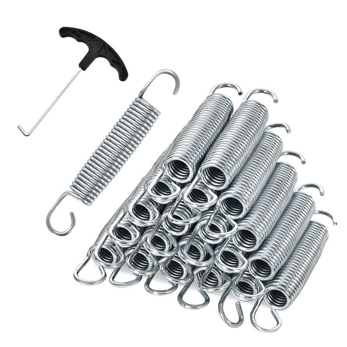 Costway 14cmx20 Trampoline Springs Galvanized Steel Replacement Repair Spring Rustproof Elasticity Springs w/Hook