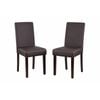 2x Dining Chairs Solid Wooden PU Leather Brown