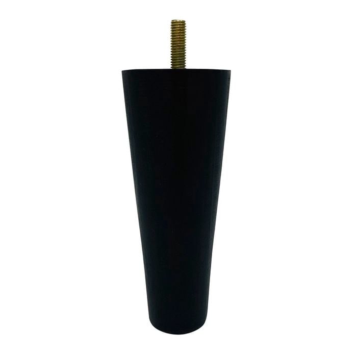Adoored 53 - 30 x 130mm Black Round Tapered Pine Furniture Leg