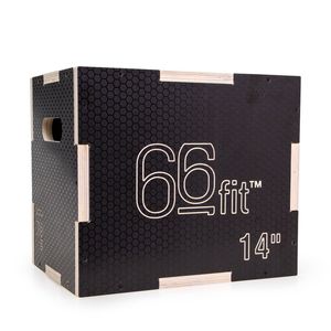 66fit - 3 in 1 Plyometric Jump Box Black for Wooden Plyo, Platform and Jumping Agility