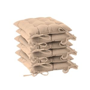 Harbour Housewares Square Dining Chair Seat Cushions - Pack Of 6