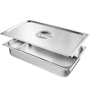Vevor 4 Pack Hotel Pans Silver Stainless Steel with 0.8mm Thick for Full Size