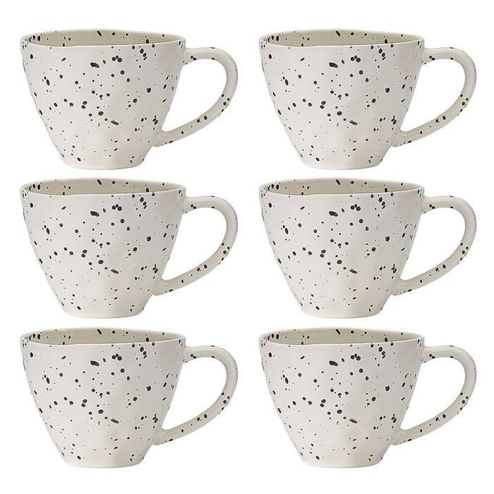 6pk Ecology Speckle 380ml Polka Coffee/tea Mug W/ Handle Round