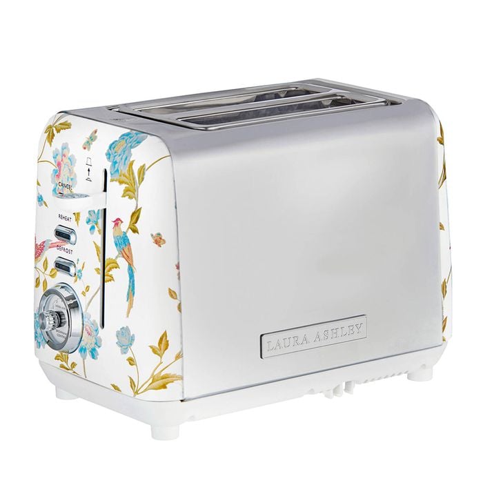 Laura Ashley Elveden 2 Slice Toaster White & Silver