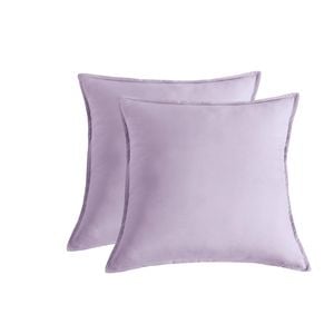 CleverPolly Twin Pack Vintage Washed Microfibre European Pillowcase - Lilac