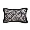 SOGA Vintage Black Herringbone Lumbar Throw Pillow 35x50cm