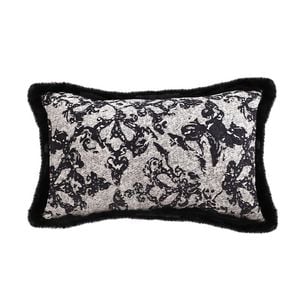 SOGA Vintage Black Herringbone Lumbar Throw Pillow 35x50cm