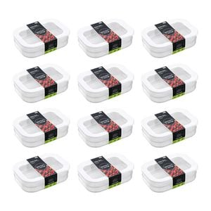 12PK Lemon & Lime Fresh Seal 2 Section Fridge Food Storer 2x750ml