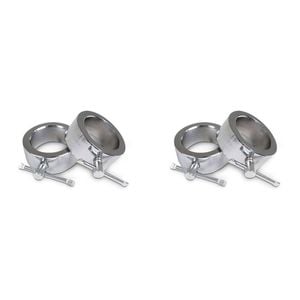 2x 2pc Olympic Ring Collars Pair For 50mm Weight Handle Bar Silver