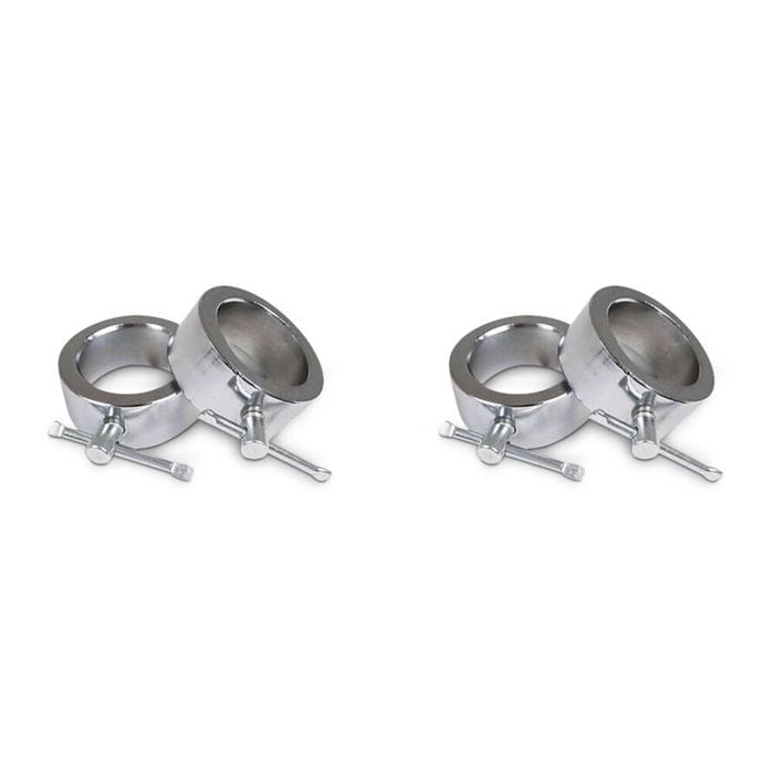 2x 2pc Olympic Ring Collars Pair For 50mm Weight Handle Bar Silver