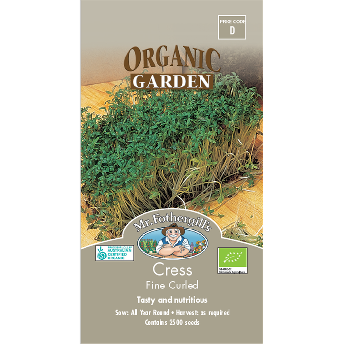 Mr Fothergill's Fine Curled Cress Organic Seeds