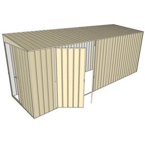 Build-a-Shed 1.5 x 5.2 x 2m Sliding Door Tunnel Shed With Side Doors - Cream