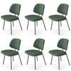 Familand Dining Chairs Set of 6 Padded Seat Kitchen Living Room Chair Corduroy in Green