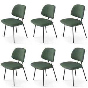 Familand Dining Chairs Set of 6 Padded Seat Kitchen Living Room Chair Corduroy in Green