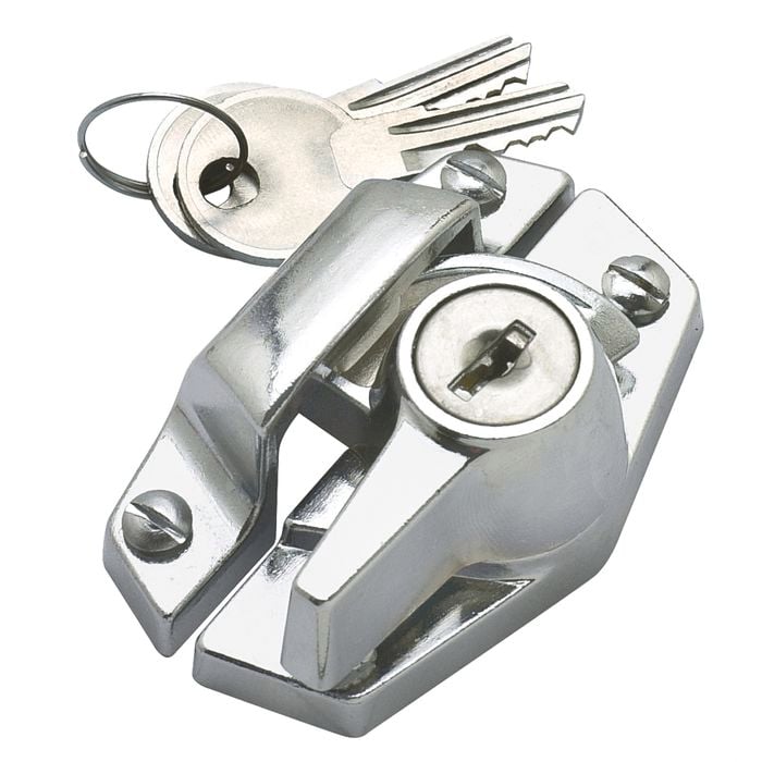 Delf Satin Chrome Keyed Window Sash Lock