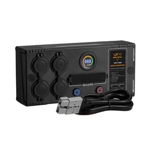 San Hima 12v/24v Portable Mini Power Box Control Hub Qc 3.0 Ports W/ Led Light