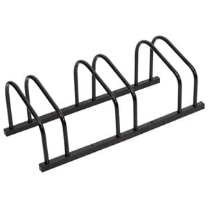 vidaXL Bike Rack Floor Bicycle Storage Rack Stand for 3 Bikes Black Steel