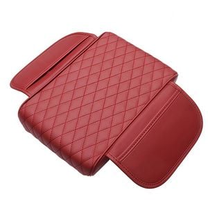 Catzon Car Console Armrest Cover Thickened Upgraded Microfiber Leather Arm Cushion-red