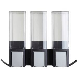 Better Living 500ml Matte Black Clever Triple Chamber Shower Dispenser
