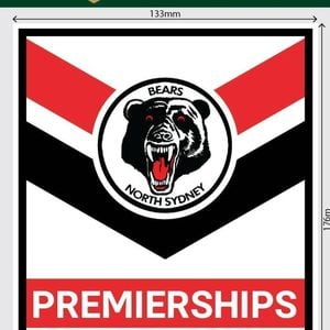 NRL Premiership History Decal - North Sydney Bears - Premier Stickers