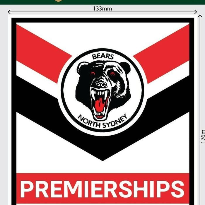 NRL Premiership History Decal - North Sydney Bears - Premier Stickers