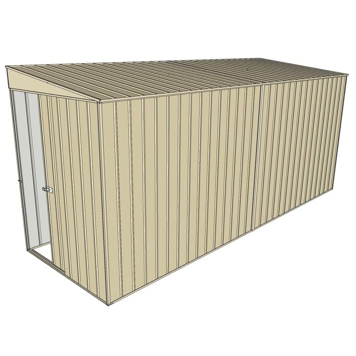 Build-a-Shed 1.5 x 4.5 x 2m Sliding Door Tunnel Shed without Side Doors - Cream