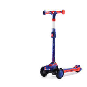 RoyalBaby Folding Kids 3 Flashing Wheels Scooter Childrens Adjustable Height Blue