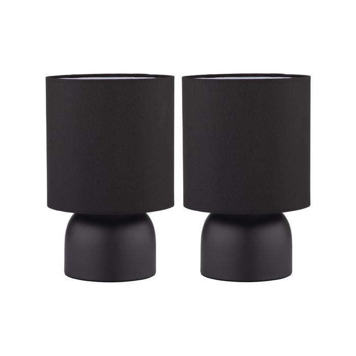 Verve Design 25cm Black Marlow Touch Lamp - Twin Pack