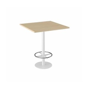 Olg Disc Bar Leaner White Frame New Oak Smooth Top 900mm Square