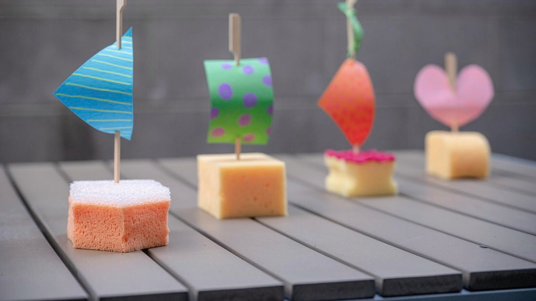 Four different kinds of sponge boats.