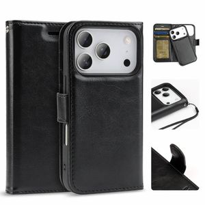 Tough On for Apple iPhone 17 Pro Max Magnetic Detachable Leather Case Black