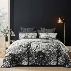 Bianca Boscage Super King Polyester Black Coverlet Set