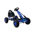 Rigo Kids Pedal Go Kart Ride On Toys Racing Car Rubber Tyre Blue