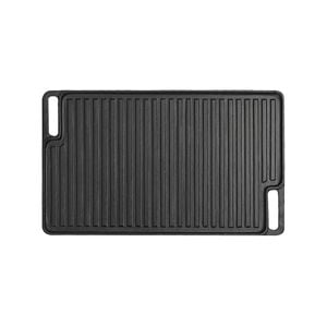 SOGA 45cm Rectangular Cast Iron Portable Fry BBQ Grill Plate Cooking Pan