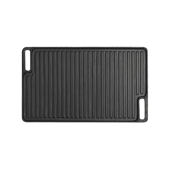 SOGA 45cm Rectangular Cast Iron Portable Fry BBQ Grill Plate Cooking Pan