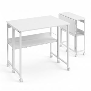 Artiss Foldable Computer Desk Mobile Study Table Home Office 80cm White