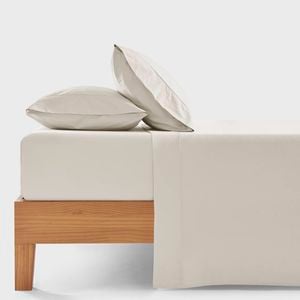 Dreamaker 300TC Cotton Percale Sheet Set Oat Super King Bed