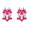 2x 6pc Appetito Home Kitchen Star Ice Pop Mould - Fuchsia
