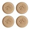 Anygleam Natural Wood 4-Pc Coaster Set Kitchen Accessories