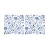 2x 4pc Lvd Glossy Square Ceramic Blue Shells Coaster Set Tableware 10x10cm