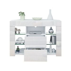 White 2 Drawer Tv Cabinet High Gloss